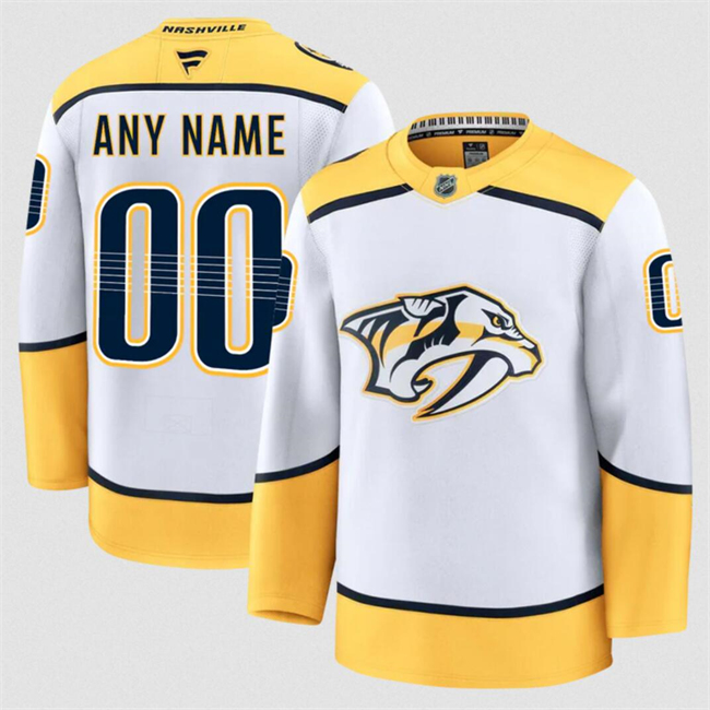 Men's Nashville Predators ACTIVE PLAYER Custom White 2024-25 Away Stitched Hockey Jersey